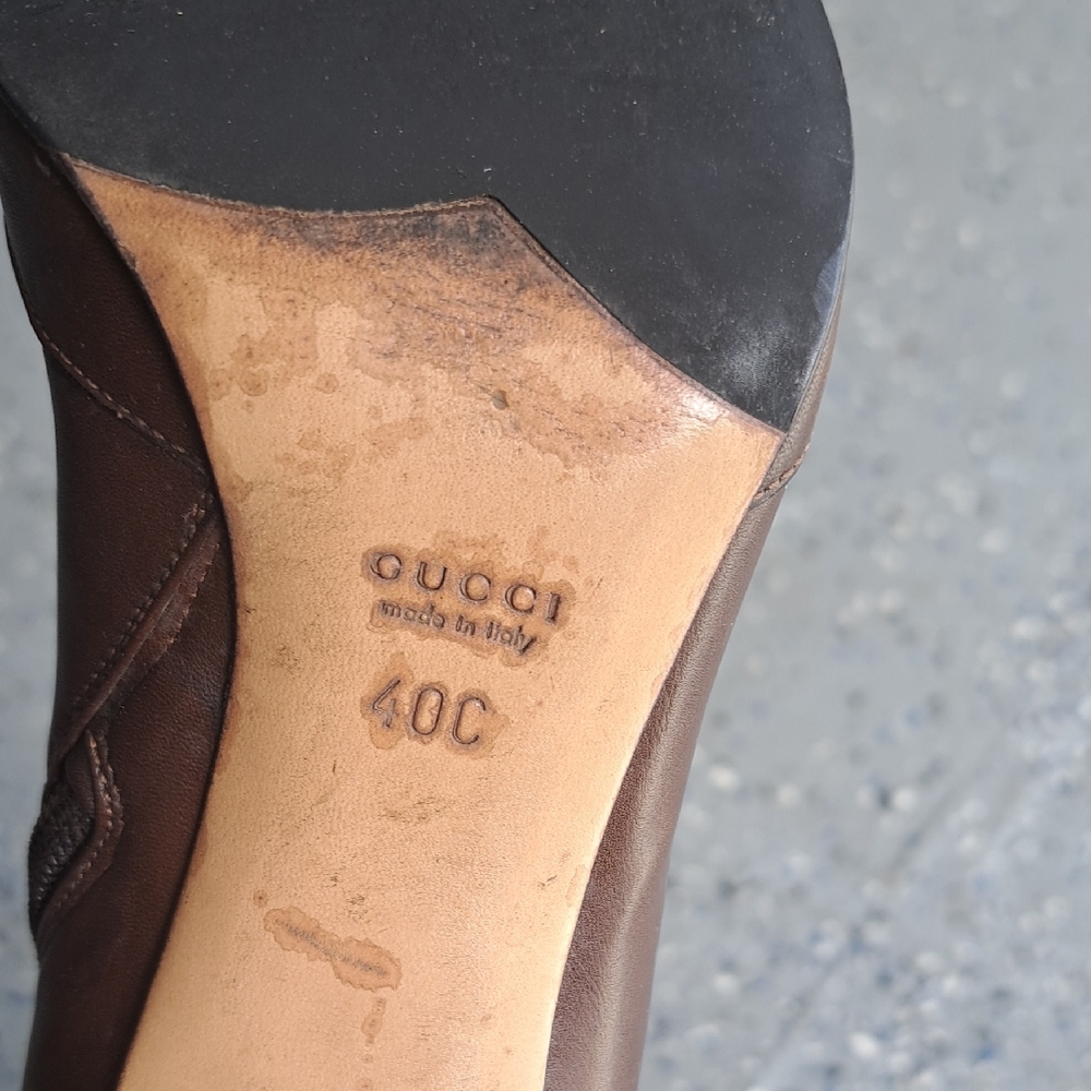 Brown Leather Knee-High Boots - Picture 2 of 7